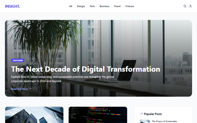 Blog & Magazine template preview