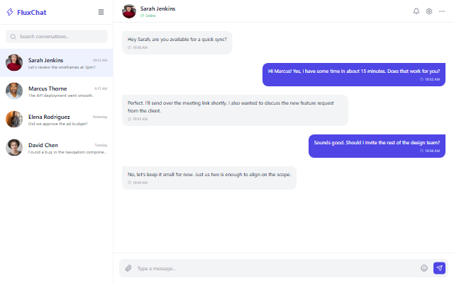 Chat Interface template preview