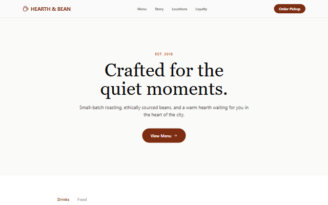 Coffee Shop template preview