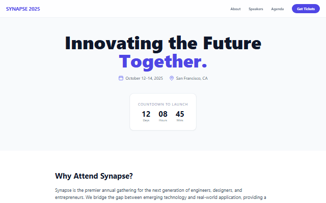 Conference template preview