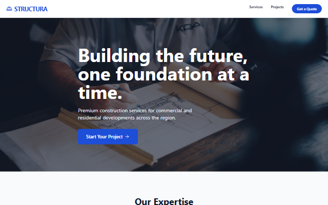 Construction template preview