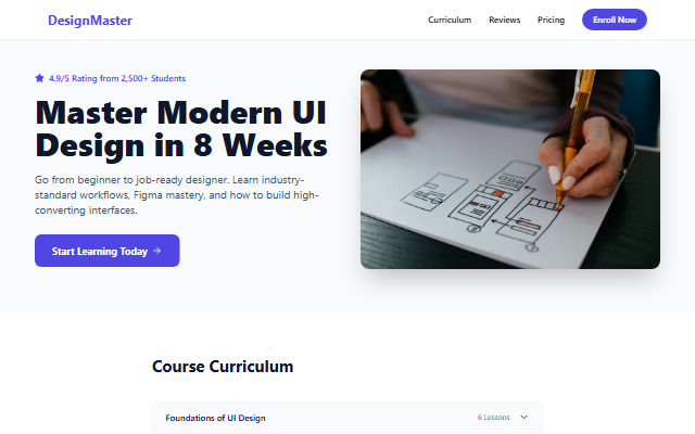 Online Course template preview