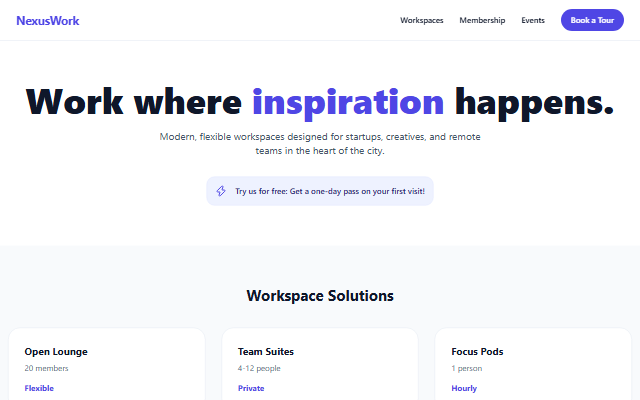 Coworking Space template preview