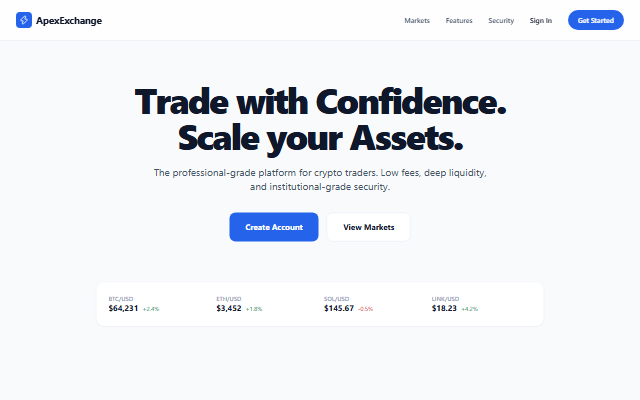 Crypto Platform template preview