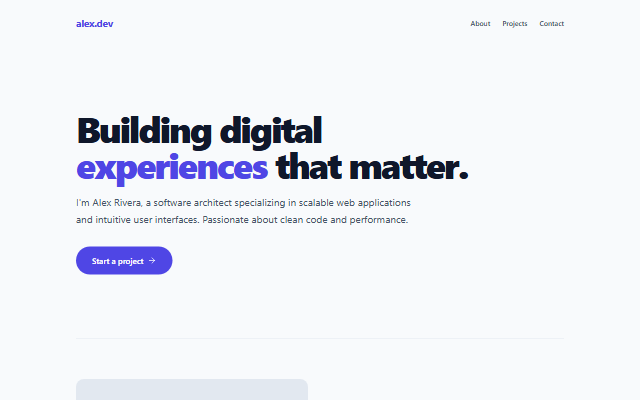 Developer Portfolio template preview
