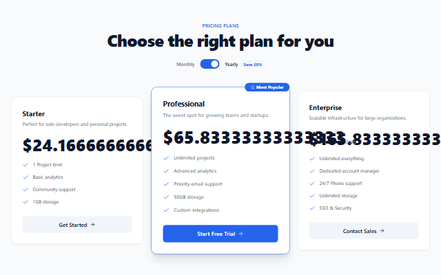 Pricing Page template preview