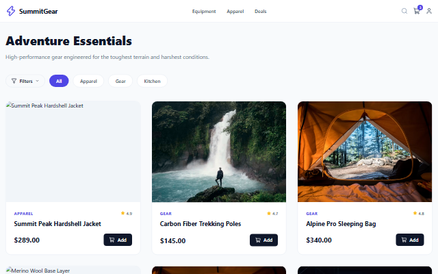 Product Grid template preview