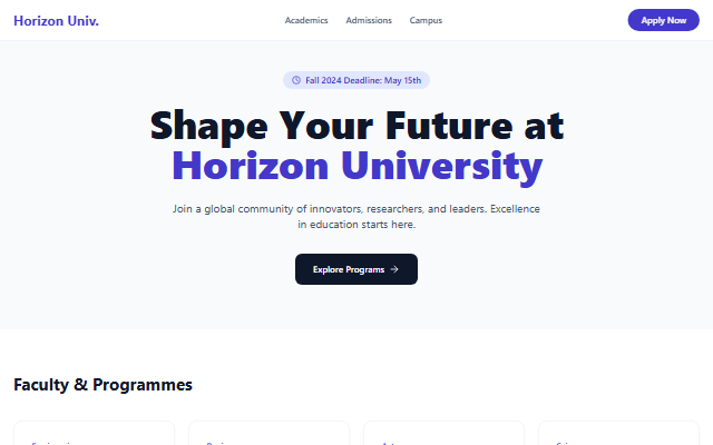University template preview