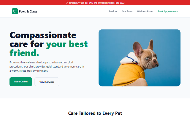 Veterinary Clinic template preview