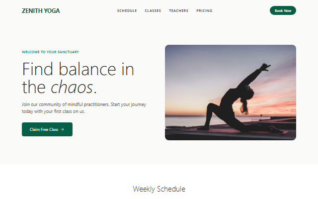 Yoga Studio template preview